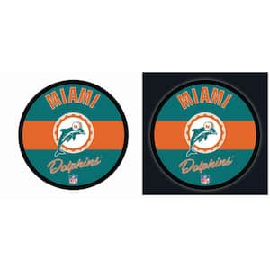 Miami Dolphins Vintage Round 23 in. Plug-in LED Lighted Sign