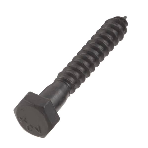 5/16 in. x 2 in. Black Exterior Hex Head Lag Screw (25-Pack)