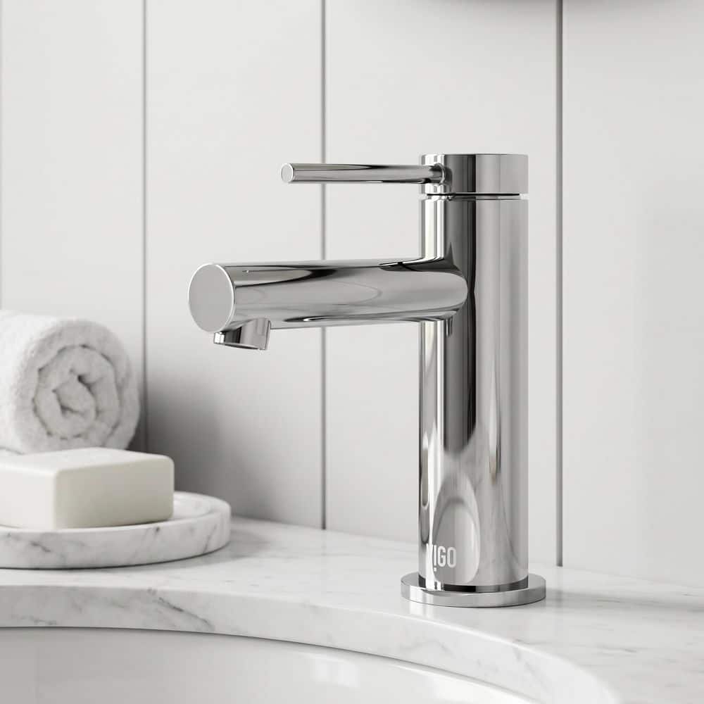 VIGO Jewel 6 in. Single-Hole Single Handle Bathroom Faucet in