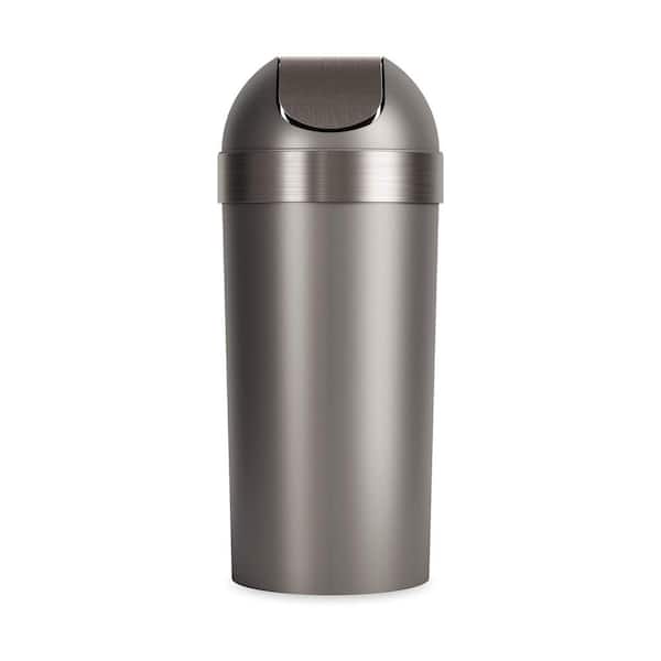 Stainless Steel Trash Can Swing Top Lid 10 Liter 15L Waste Bin Wastebasket  Double Garbage Cans for Home Bathroom Kitchen Hotel