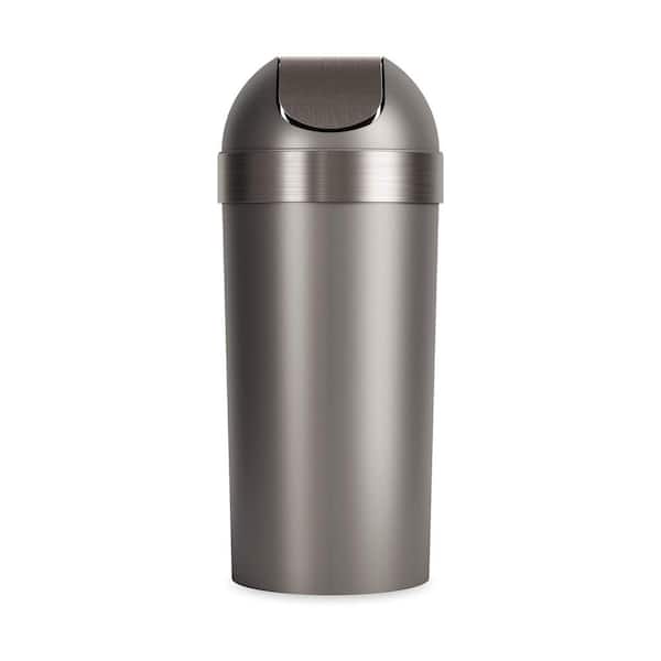 Unbranded Swing-Top 16.5-Gal. Kitchen Trash Large, Garbage Can for Indoor, Outdoor or Commercial Use, Pewter