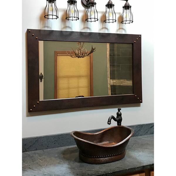 15" Square Copper Vessel Vanity Sink with Daisy Drain & ORB Faucet 