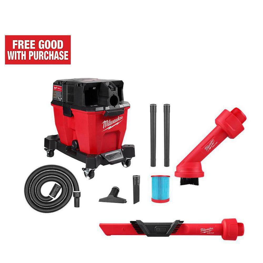 Milwaukee M18 FUEL 9 Gal. Cordless DualBattery Wet/Dry Shop Vacuum with AIRTIP 11/4 in. 21