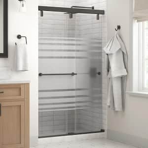Mod 47-3/8 in. x 71-1/2 in. Soft-Close Frameless Sliding Shower Door in Bronze with 1/4 in. Tempered Transition Glass