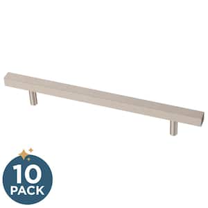 Simple Square Bar 6-5/16 in. (160 mm) Modern Cabinet Drawer Pulls in Stainless Steel (10-Pack)
