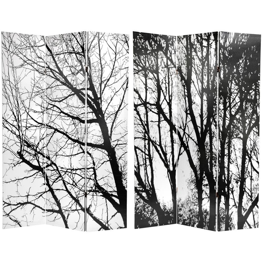 Black and White Trees 3-Panel Folding Room Divider
