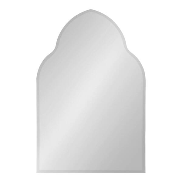 Kate and Laurel Medium Arch Silver Beveled Glass Contemporary Mirror (30 in. H x 20 in. W)