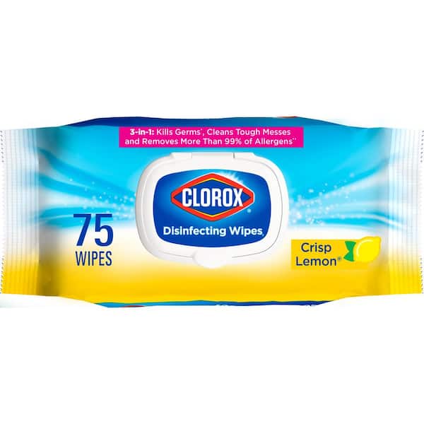 Clorox 75-Count Crisp Lemon Scent Easy to Pull Bleach Free Disinfecting Cleaning Wipes