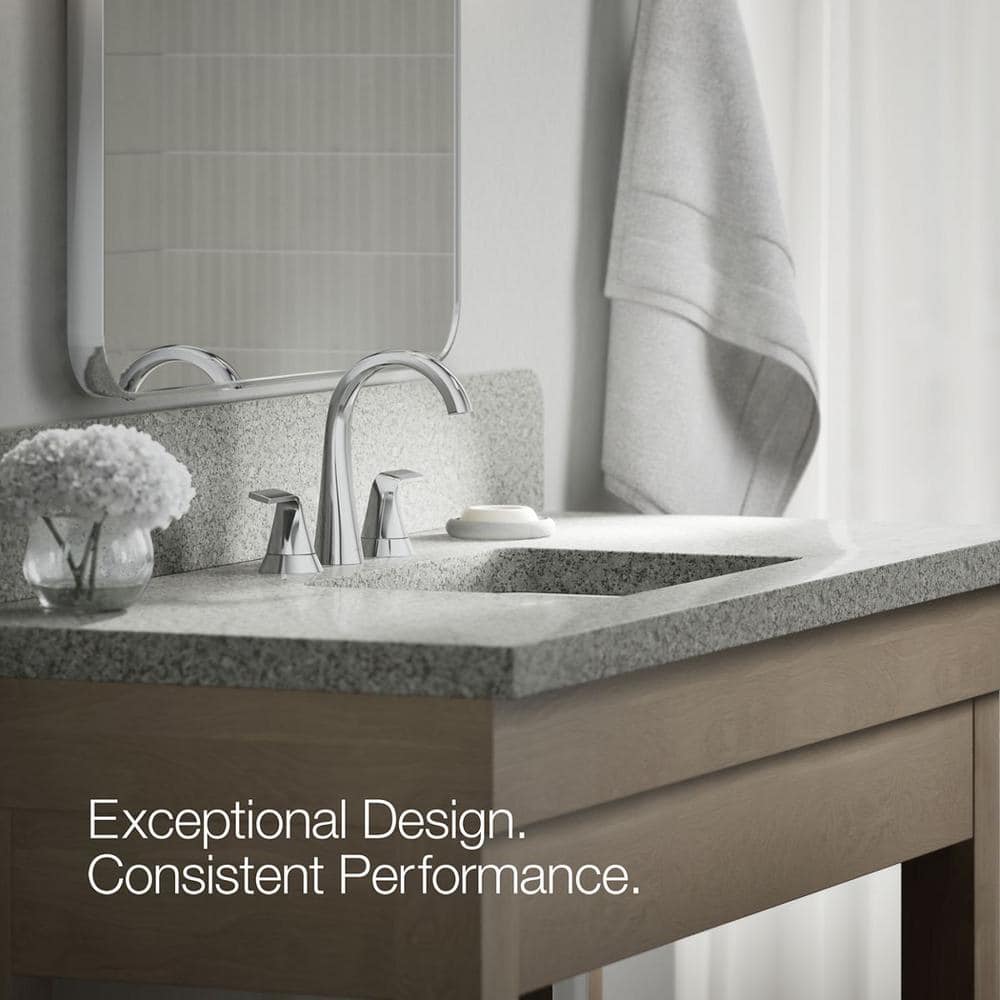 Polished Chrome 8 in. Widespread Double Handle Bathroom Faucet