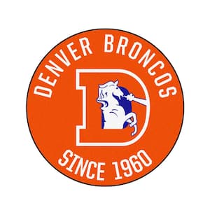 Orange 2 ft. 3 in. Round Denver Broncos Vintage Area Rug