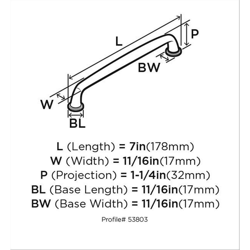 Amerock Kane 6-5/16 inch (160mm) Center-to-Center Oil-Rubbed Bronze Cabinet Pull