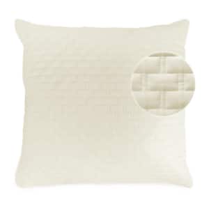 Luxury 100% Viscose from Bamboo Quilted Euro Sham, 1pc - Ivory