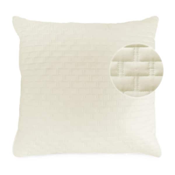 BEDVOYAGE Luxury 100% Viscose from Bamboo Quilted Euro Sham, 1pc - Ivory