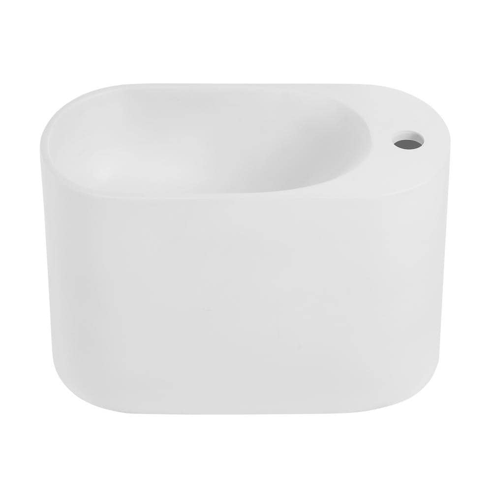 Terre Matte White Ceramic Wall-Mount Bathroom Sink