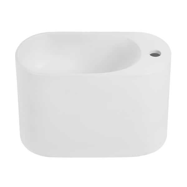 Swiss Madison Terre 17.5 in. Right Side Faucet Wall Mount Bathroom Vessel Sink in White
