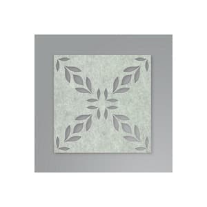 White Botanical Trellis Acoustical Peel and Stick Tiles (Set of 4)