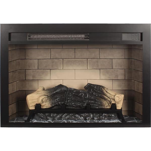 Unbranded 28 in. Wall Mounted Infrared Electric Fireplace Insert, Multicolored Flames in Antique Black