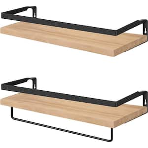 16.53 in. W x 5.83 in. D Natural Wood Composite Decorative Wall Shelf Set of 2