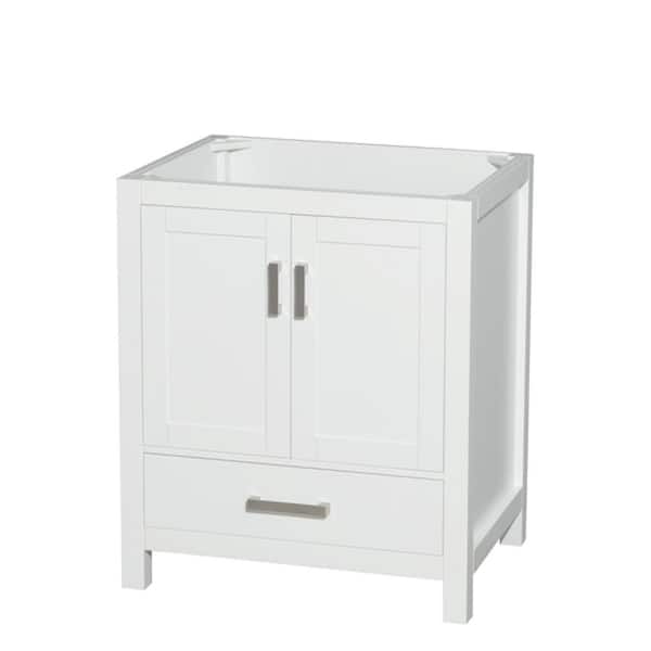 Wyndham Collection Sheffield 29 in. W x 21.75 in. D x 34.5 in. H Single Bath Vanity Cabinet without Top in White