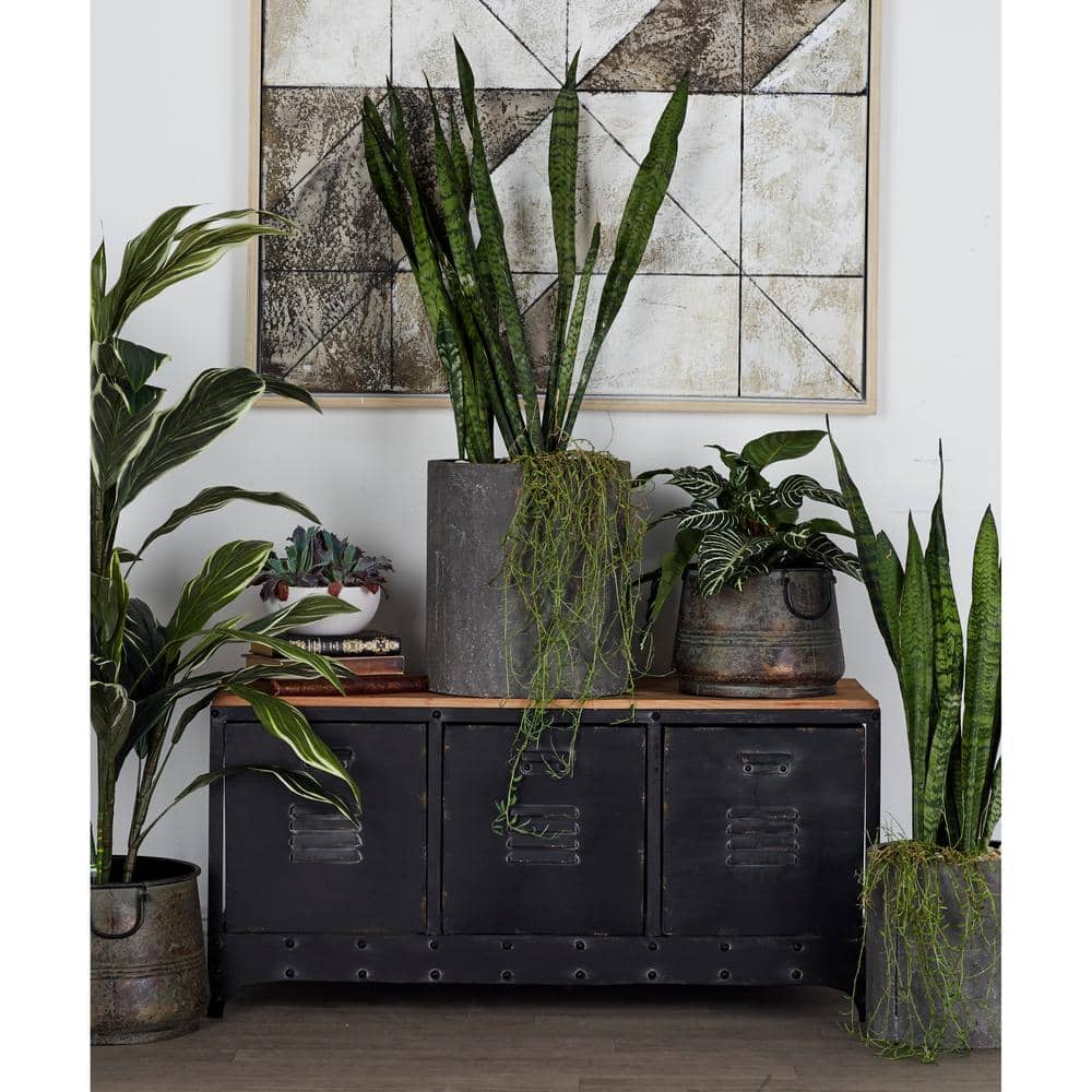 Industrial Charm Black and Cocoa Brown Storage Bench with 3 Drawers