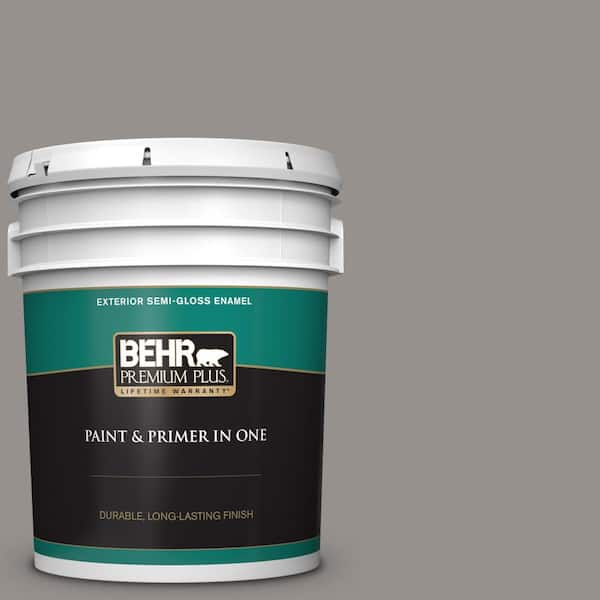 BEHR PREMIUM PLUS 5 gal. PPU1816 Elephant Skin SemiGloss Enamel Exterior Paint and Primer in