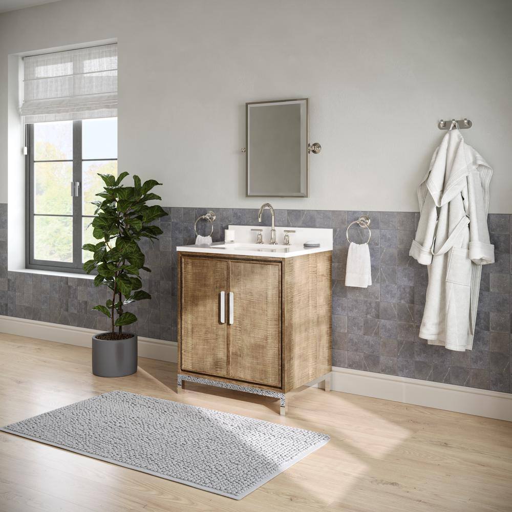 Westin 30" Lustrous Walnut Freestanding Bathroom Vanity with Quartz Top