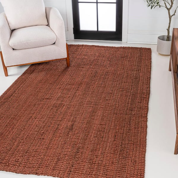 JONATHAN Y Pata Hand Woven Chunky Jute Terracotta 5 ft. x 8 ft. Area Rug