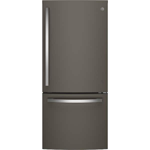 GE 21.0 cu. ft. Bottom Freezer Refrigerator in Slate, Fingerprint Resistant and ENERGY STAR