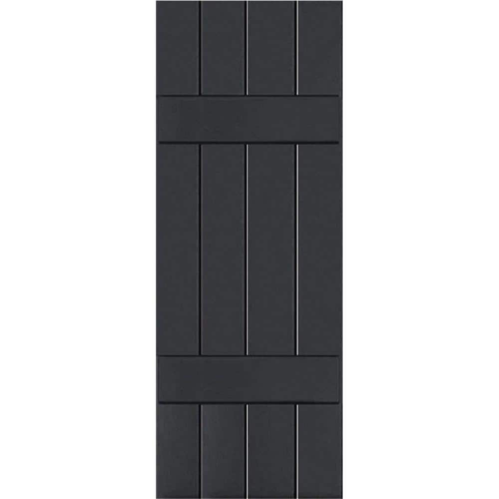 15 in. x 45 in. Exterior Real Wood Pine Board and Batten Shutters Pair Black price history on PriceWatchPro