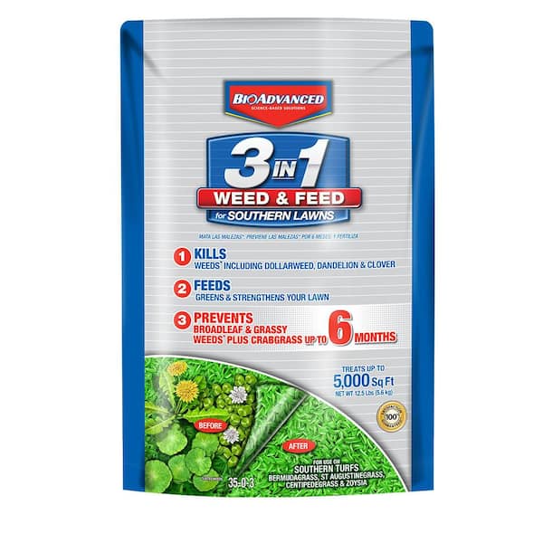 BIOADVANCED 12.5 lb. 3-in-1 Weed and Feed for Southern Lawns