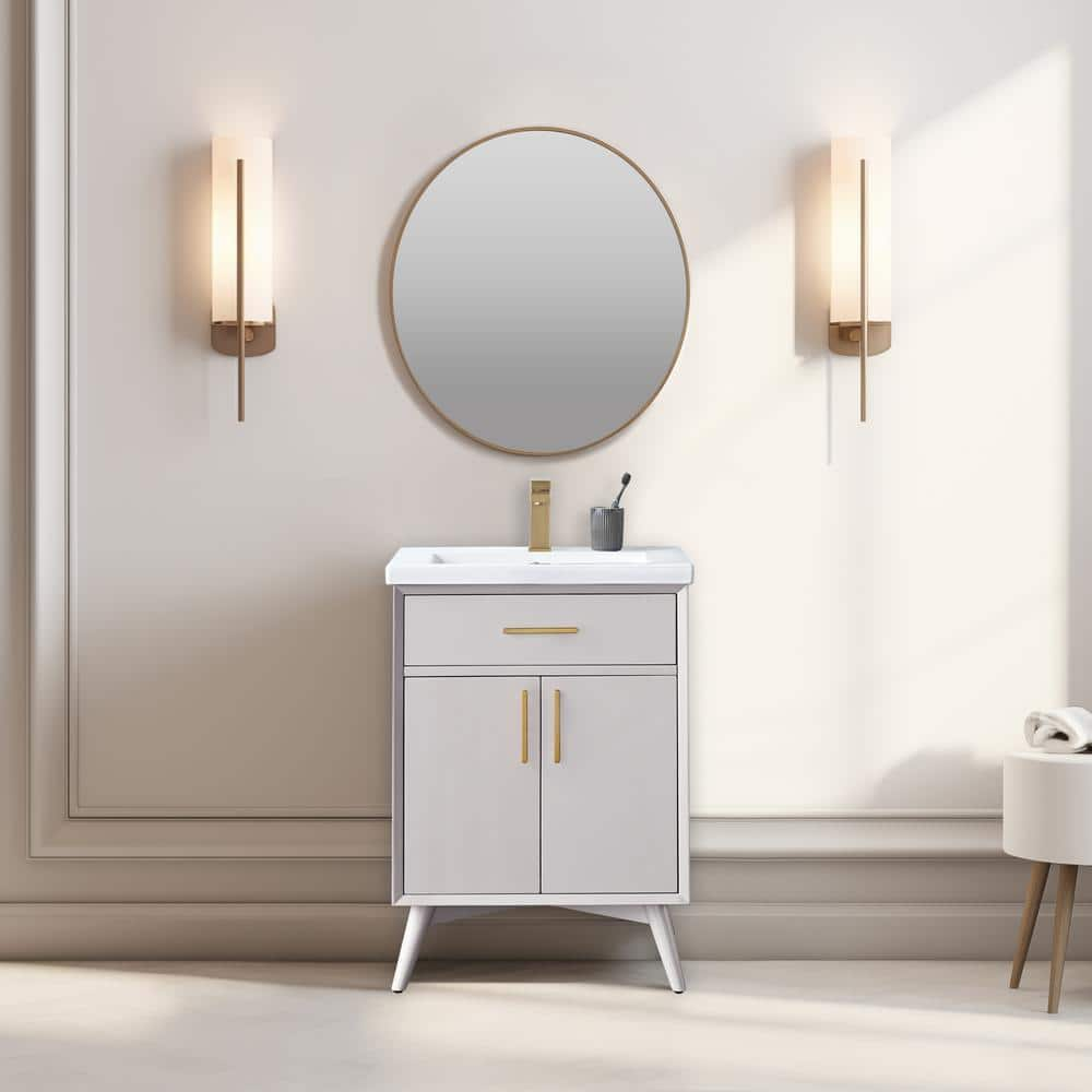 SUDIO Nolan 24 in. W x 18 in. D x 34 in. H Bath Vanity in Taupe with ...