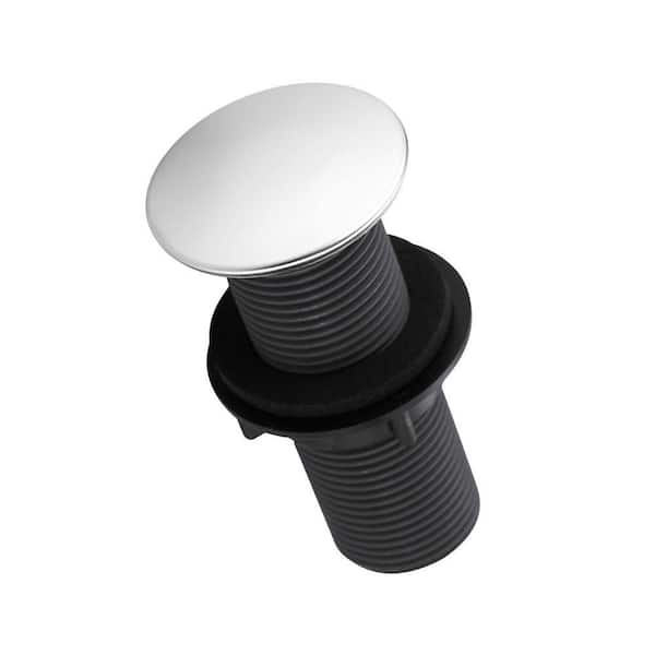 1.71 in. x 3.29 in. Kitchen Round Sink Hole Cover in Polished Chrome