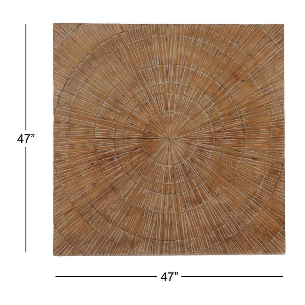 Brown Handmade Radial Starburst Wood Wall Decor
