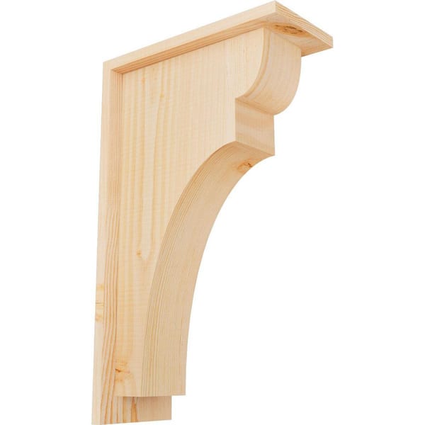 Ekena Millwork 5-1/2 in. x 12 in. x 20 in. Douglas Fir Yorktown Smooth Corbel with Backplate