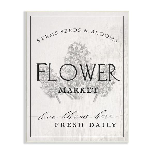 Stupell Industries Flower Market Advertisement Vintage Country Floral By Daphne Polselli Unframed Print Nature Wall Art 10 in. x 15 in.