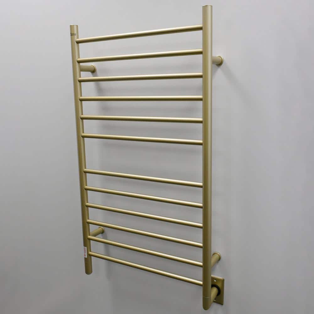 Radiant Satin Brass Wall Mounted Stainless Steel Towel Warmer