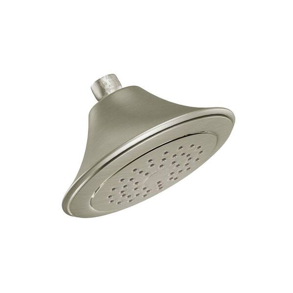 MOEN 1-Spray 6.5 in. Single Wall Mount Fixed Shower Head in Brushed Nickel