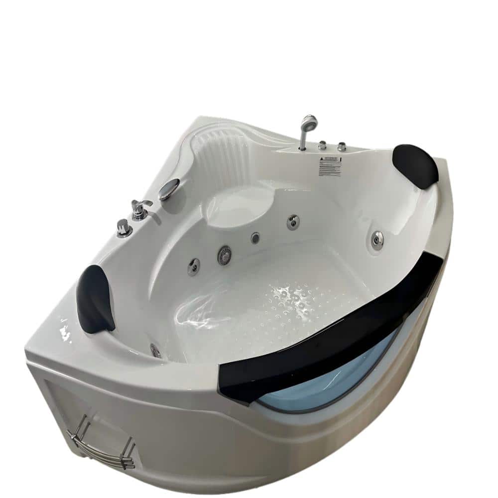 "59"" x 59"" Corner Whirlpool Tub for 2 People with 6 Jets & Chromatherapy for Ultimate Comfort" price history on PriceWatchPro