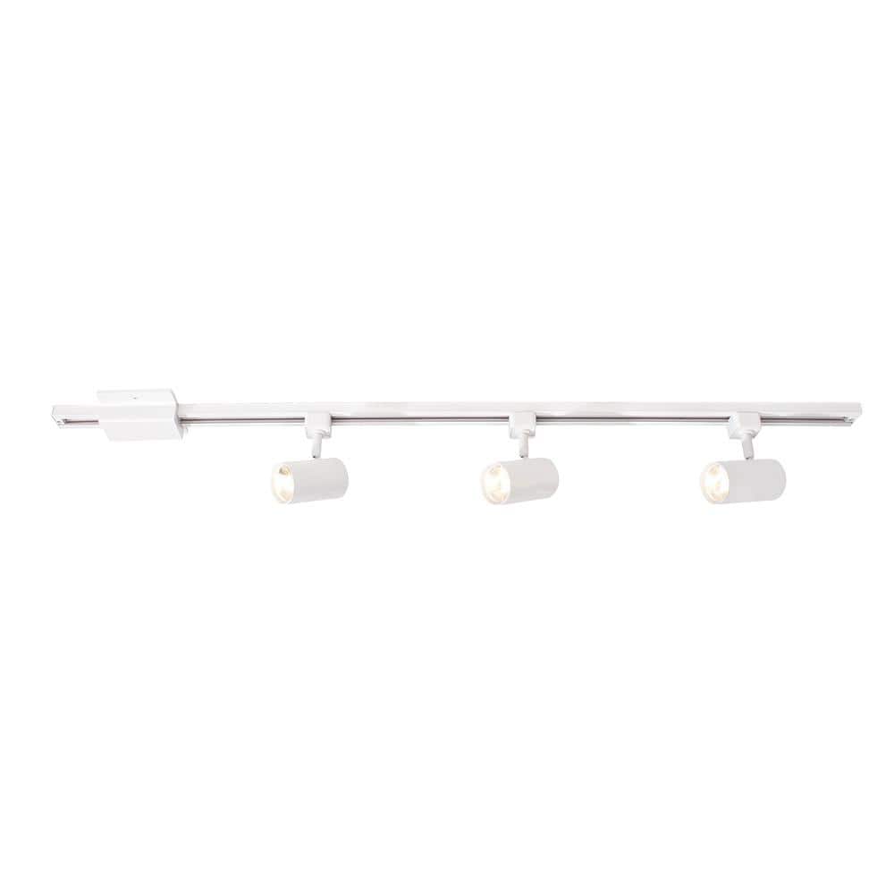Hampton Bay 44 in. White Integrated LED Linear Track Kit Mini Cylinder Head CCT Selectable (3-Light) -  817730