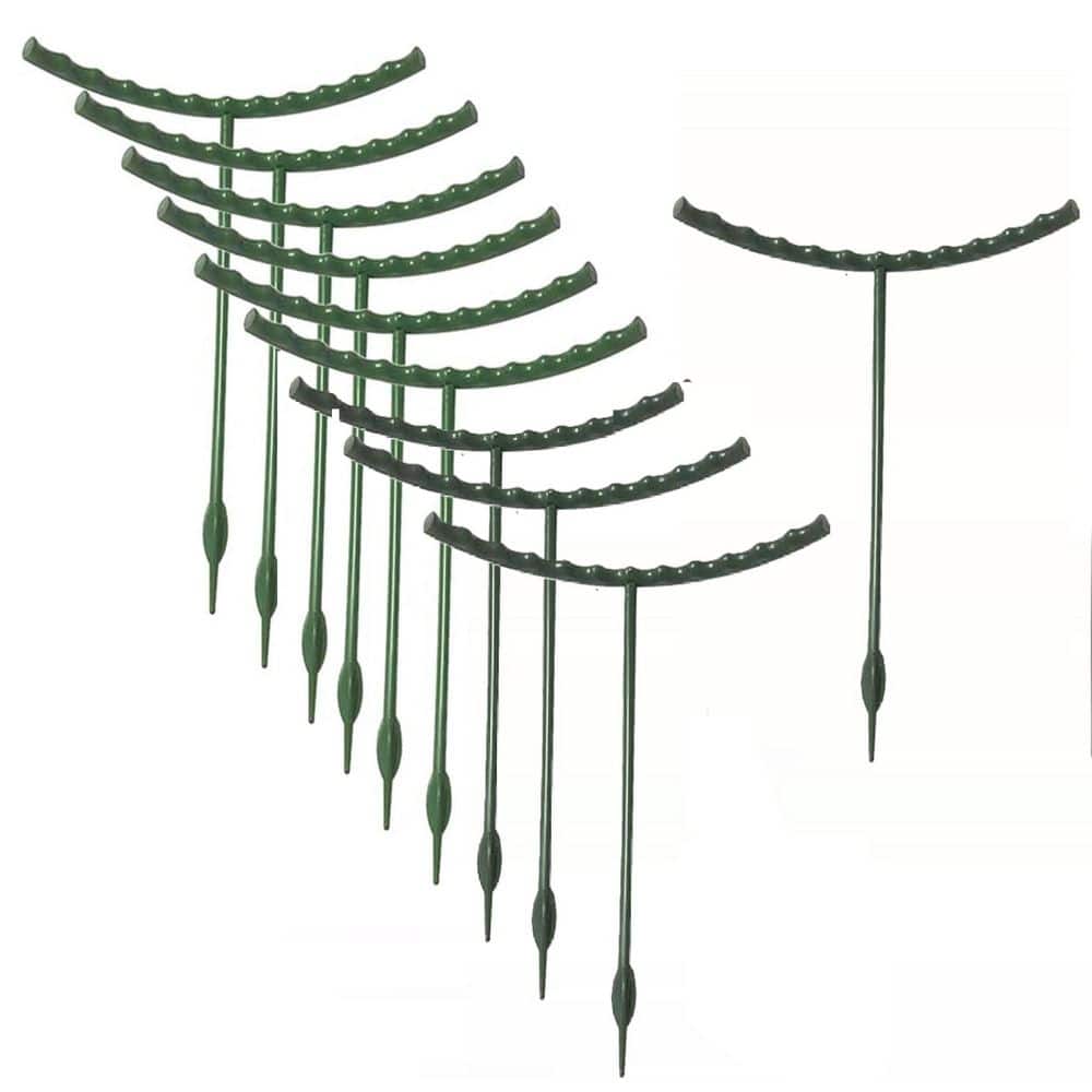 5.9 in. H Green Finish Plastic Plant Support Plant Stakes Metal Half Round 