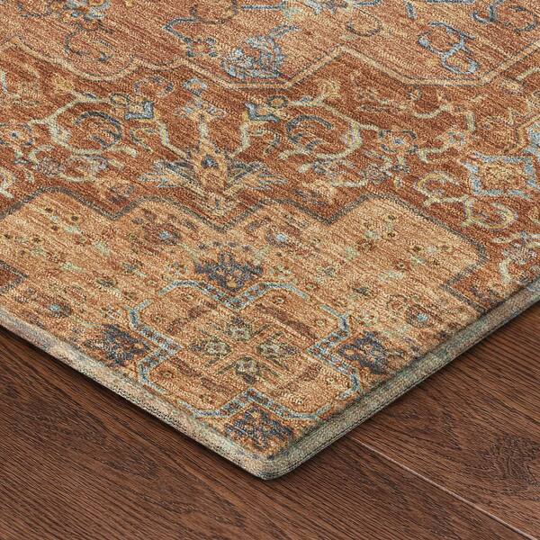 Mayfield Premium Machine Washable Abstract AMF2486 Paprika 2 ft. x 3 ft. Accent Rug