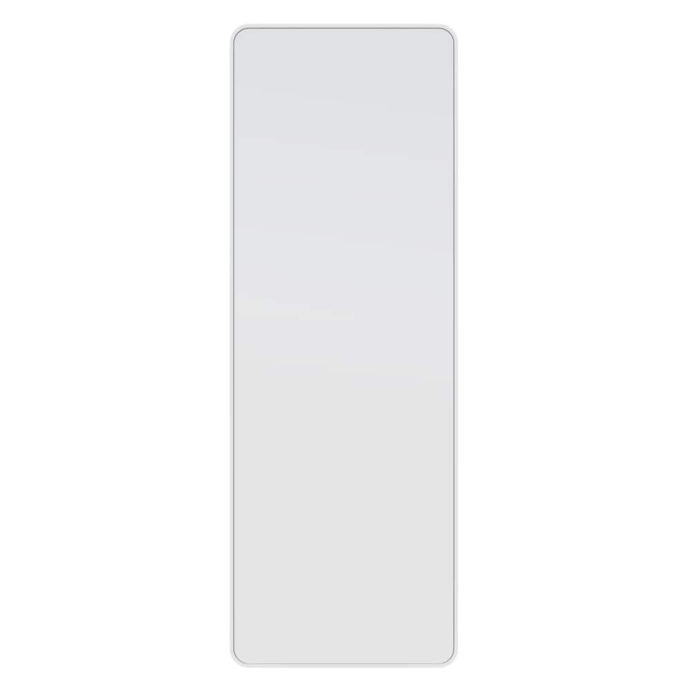 24 in. W x 67 in. H Framed Radius Corner Stainless Steel Mirror in White