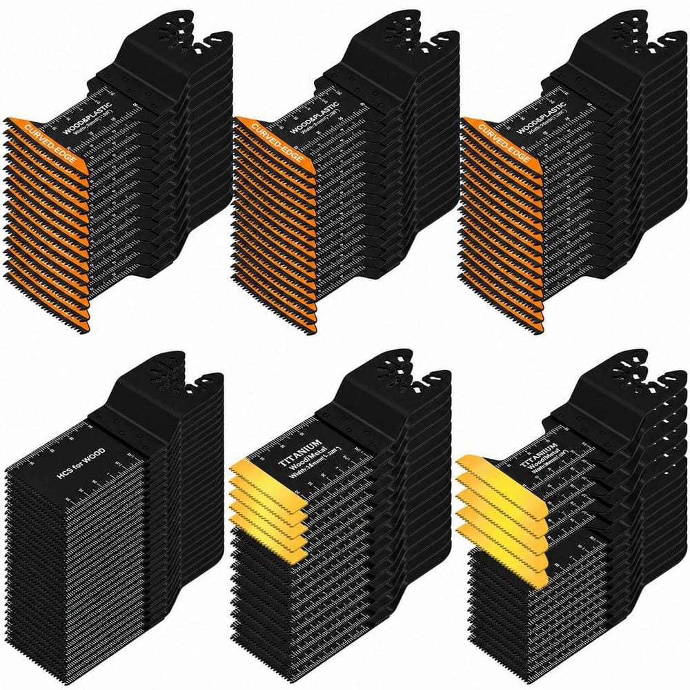 High Carbon Steel Stainless Steel Titanium Oscillating Multi Tool Blades with Curved Edge Design (100-Pack) price history on PriceWatchPro