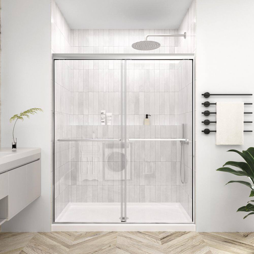 44 to 48 in. W x 70 in. H Double Sliding Framed Shower Door in Chrome with 1/4 in. Easy-Clean Clear Tempered Glass price history on PriceWatchPro