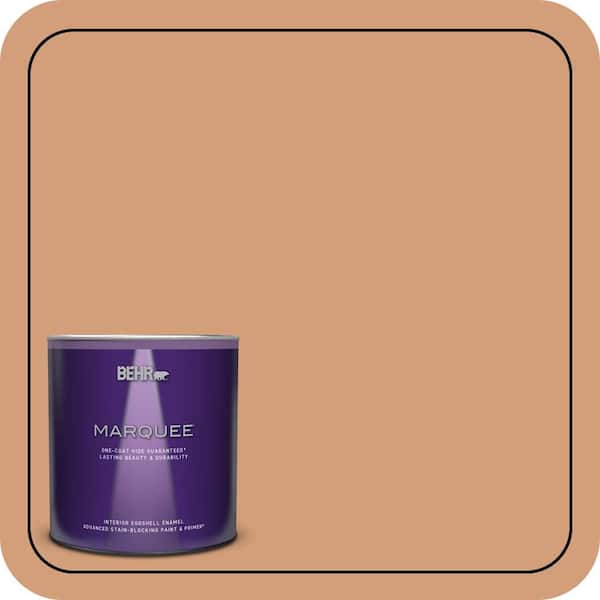 BEHR MARQUEE 1 qt. #T12-4 Darlin Clementine Eggshell Enamel Interior Paint & Primer