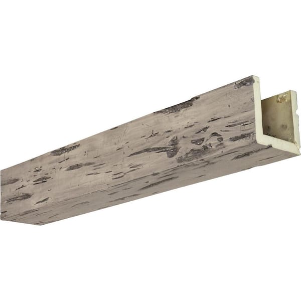 Ekena Millwork 4 in. x 10 in. x 22 ft. 3-Sided (U-Beam) Pecky Cypress Burnished Pine Faux Wood Ceiling Beam