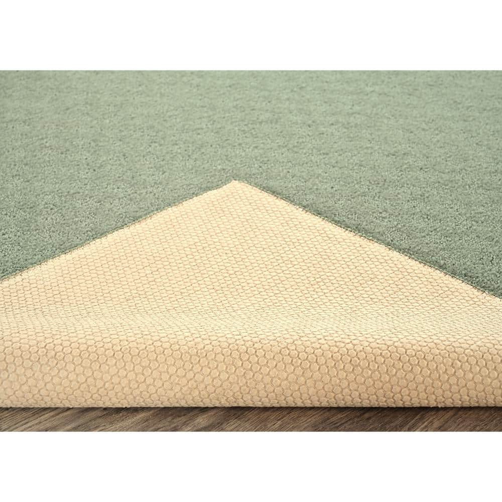 Sage Green Tufted Synthetic Medallion Area Rug 3' x 5'