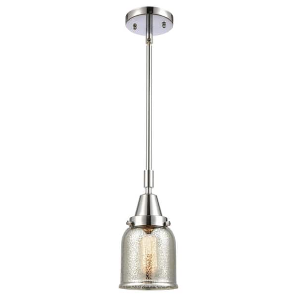 Bell 100-Watt 1-Light Polished Chrome Standard Mini Pendant Light with Painted Glass Shade, No Bulbs Included