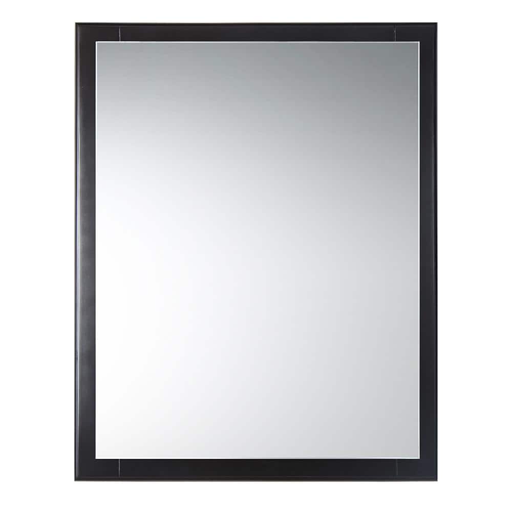 Oxford Espresso Carved Wood 26" Rectangular Bathroom Vanity Mirror