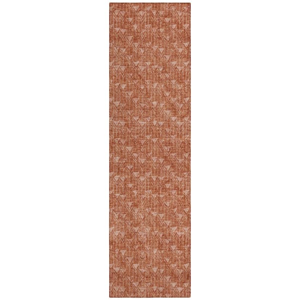 Addison Rugs Chantille ACN514 Terracotta 2 ft. 3 in. x 7 ft. 6 in. Machine Washable Indoor/Outdoor Geometric Runner Rug